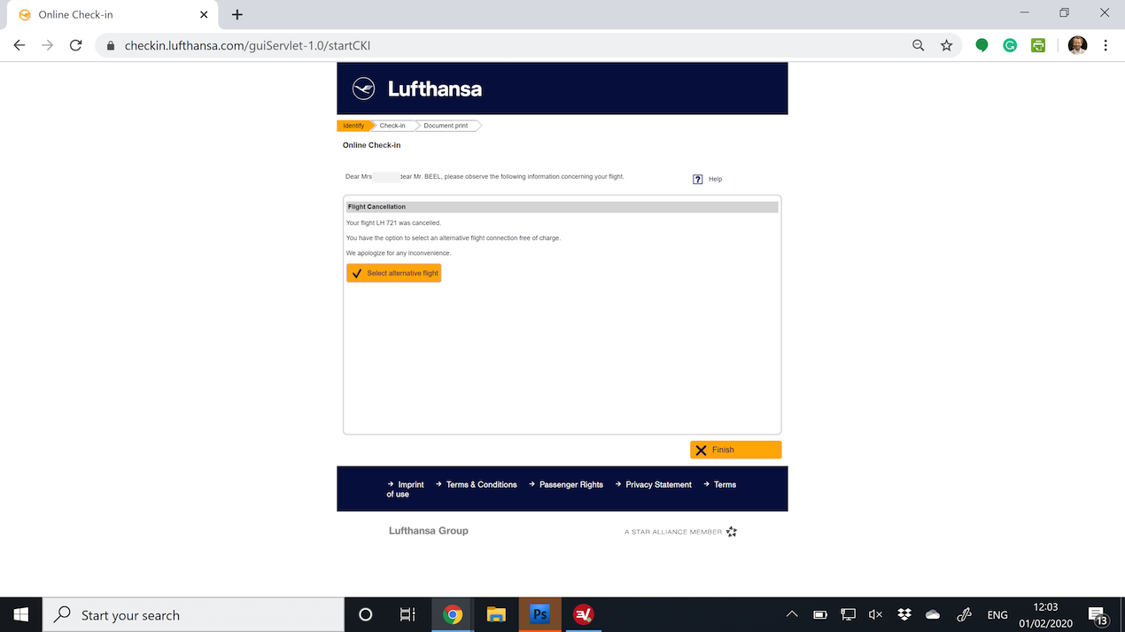Lufthansa Flight Check-in Experience